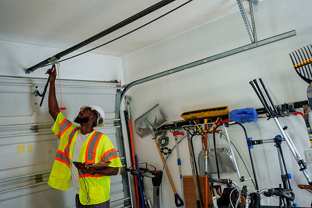 Professional Garage Door Panel Replacement technician working in Lewisville, TX